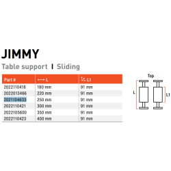Tirette support de table simple JIMMY - LIPPERT